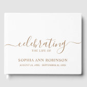 Einfache Elegante Gold Beerdigung Gästebuch (Vorderseite)