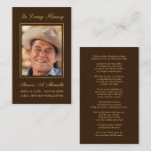 Einfache elegante Gold-Beerdigungskarte Visitenkarte (Vorne/Hinten)