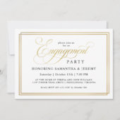 Einfache elegante Gold Calligrafy Engagement Party Einladung (Vorderseite)