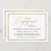 Einfache elegante Gold Calligrafy Engagement Party Einladung (Vorne/Hinten)