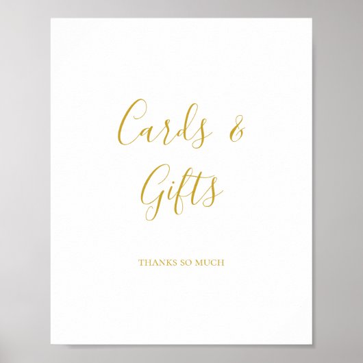 Einfache Elegante Gold Cards und Geschenke Signatu Poster (Vorne)