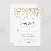 Einfache elegante Gold Confetti Wedding Response C RSVP Karte (Vorne/Hinten)