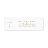 Einfache elegante Gold Cross Taufadresse (Vorne)