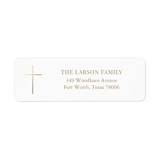 Einfache elegante Gold Cross Taufadresse (Vorne)