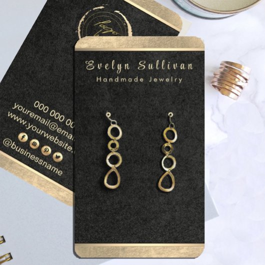 Einfache elegante Gold Earring Display Card Visitenkarte