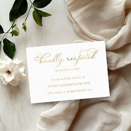 Einfache elegante Gold Foil Online Wedding RSVP Ca Karte