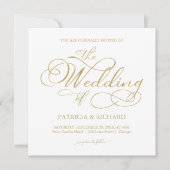 Einfache Elegante Gold Foil Script Hochzeit Einladung (Vorderseite)