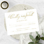 Einfache elegante Gold Foil Script-Hochzeit RSVP-K RSVP Karte<br><div class="desc">Elegante Gold Foil Script Wedding RSVP Card</div>