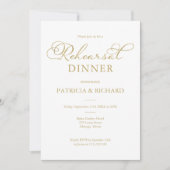 Einfache Elegante Gold Foil Script Probe Dinner Einladung (Vorderseite)