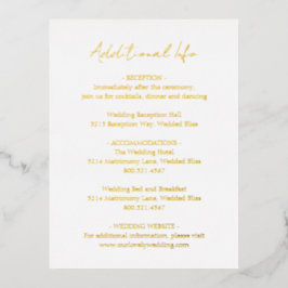 Einfache Elegante Gold Foil Wedding Card Folie Einladungspostkarte