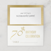 EINFACHE ELEGANTE GOLD GRAUTYPOGRAPHIE 70 GEBURTST PLATZKARTE (Außenseite Aufgefaltet)