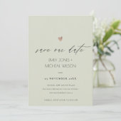 EINFACHE ELEGANTE GOLD-GRAUTYPOGRAPHIE SAVE THE DA DATE (Stehend Vorderseite)