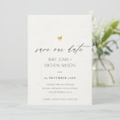 EINFACHE ELEGANTE GOLD-GRAUTYPOGRAPHIE SAVE THE DA SAVE THE DATE (Stehend Vorderseite)