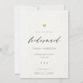EINFACHE ELEGANTE GOLD GRAY TYPOGRAPHIE BRIDESMAID EINLADUNG (Vorderseite)