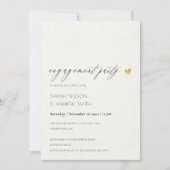 EINFACHE ELEGANTE GOLD GRAY TYPOGRAPHIE-VERLOBUNG EINLADUNG (Vorderseite)