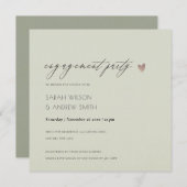 EINFACHE ELEGANTE GOLD GRAY TYPOGRAPHIE-VERLOBUNG EINLADUNG (Vorne/Hinten)