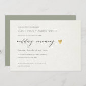 EINFACHE ELEGANTE GOLD GRAY TYPOGRAPHY WEDING EINLADUNG (Vorne/Hinten)