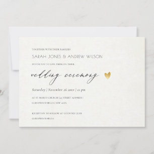 EINFACHE ELEGANTE GOLD GRAY TYPOGRAPHY WEDING EINLADUNG