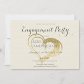 EINFACHE ELEGANTE GOLD HERZTYPOGRAPHIE-VERLOBUNG EINLADUNG (Vorderseite)