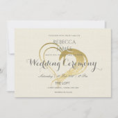 EINFACHE ELEGANTE GOLD HERZTYPOGRAPHIE WEDD EINLADUNG (Vorderseite)