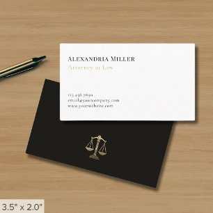 Einfache elegante Gold Justice Legal Business Card Visitenkarte