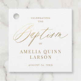 Einfache elegante Gold-Kalligrafie-Script-Taufe Geschenkanhänger