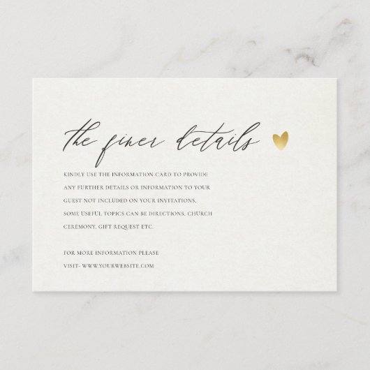 EINFACHE ELEGANTE GOLD KRAFT-TYPOGRAFIKINFORMATION BEGLEITKARTE (Vorderseite)