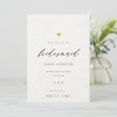 EINFACHE ELEGANTE GOLD KRAFT TYPOGRAPHIE BRIDESMAI EINLADUNG (Stehend Vorderseite)