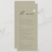 EINFACHE ELEGANTE GOLD KRAFT TYPOGRAPHIE Menükarte (Vorne/Hinten)