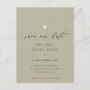 EINFACHE ELEGANTE GOLD KRAFT TYPOGRAPHIE SAVE THE  ANKÜNDIGUNGSPOSTKARTE