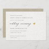 EINFACHE ELEGANTE GOLD KRAFT TYPOGRAPHY WEDD EINLADUNG (Vorne/Hinten)