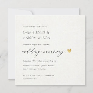 EINFACHE ELEGANTE GOLD KRAFT TYPOGRAPHY WEDD EINLADUNG