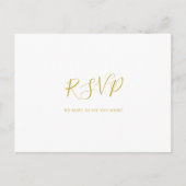 Einfache Elegante Gold Menü Auswahl RSVP Karte (Vorderseite)