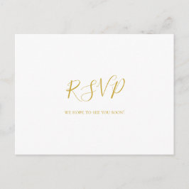 Einfache Elegante Gold Menü Auswahl RSVP Karte