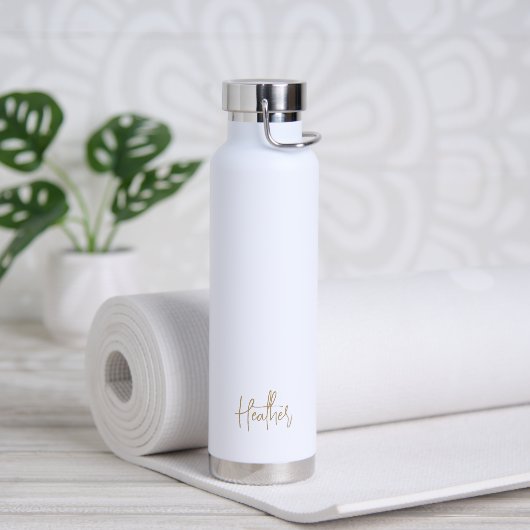 Einfache Elegante Gold Name Modern Trinkflasche (Yoga)