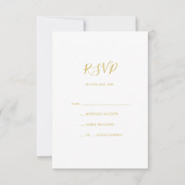 Einfache elegante Gold RSVP-Karte RSVP Karte