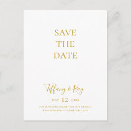 Einfache Elegante Gold Save the Date Postkarte