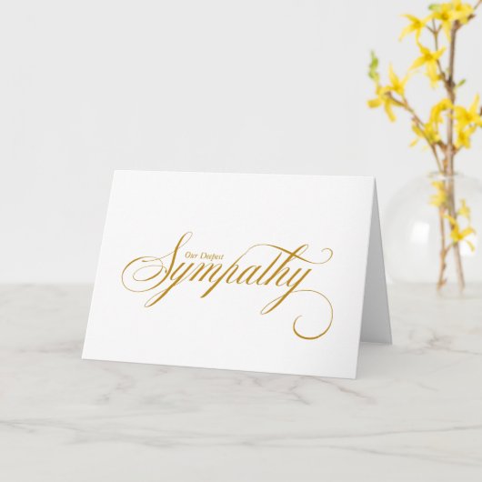 Einfache Elegante Gold Script Sympathy Card Karte (Gelbe Blume)