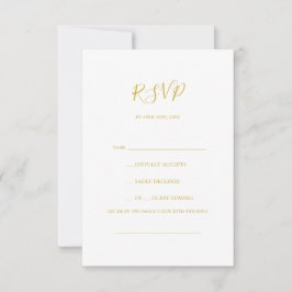 Einfache elegante Gold Song Request RSVP Card