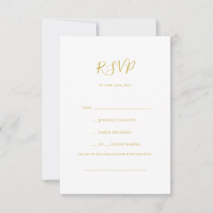 Einfache elegante Gold Song Request RSVP Card Karte