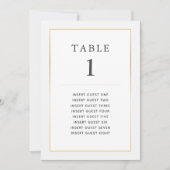 Einfache elegante Gold Table One Custom-Sitzkarte Einladung (Vorderseite)