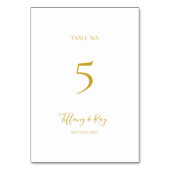 Einfache elegante Gold-Tischnummer Tischnummer (Rückseite)