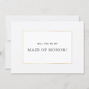Einfache Elegante Gold Trauzeugin Vorschlag Card Save The Date