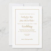 Einfache Elegante Gold Typografie und Frame Weddin Einladung (Vorderseite)
