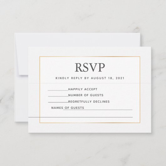 Einfache Elegante Gold UAWG & Song Request Card Save The Date (Vorderseite)