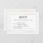 Einfache Elegante Gold UAWG & Song Request Card Save The Date (Vorne/Hinten)