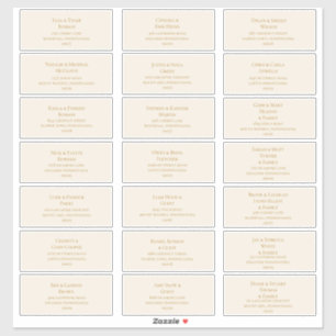 Einfache elegante Gold- und Elfenbeingastadressen Aufkleber