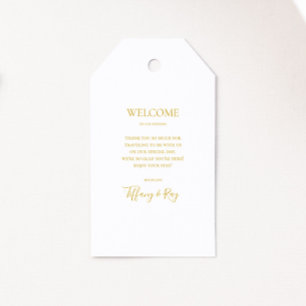 Einfache elegante Gold Wedding Begrüßungstags Geschenkanhänger