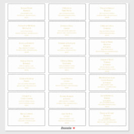 Einfache elegante Gold Wedding Guest Address Label