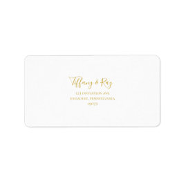 Einfache elegante Gold Wedding RSVP-Adressenmarken Adressaufkleber